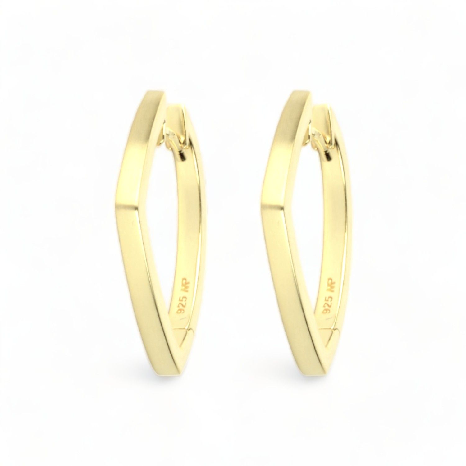 Schmidt Creolen vergoldet für Damen, 24mm, 925er Silber, Ohrschmuck