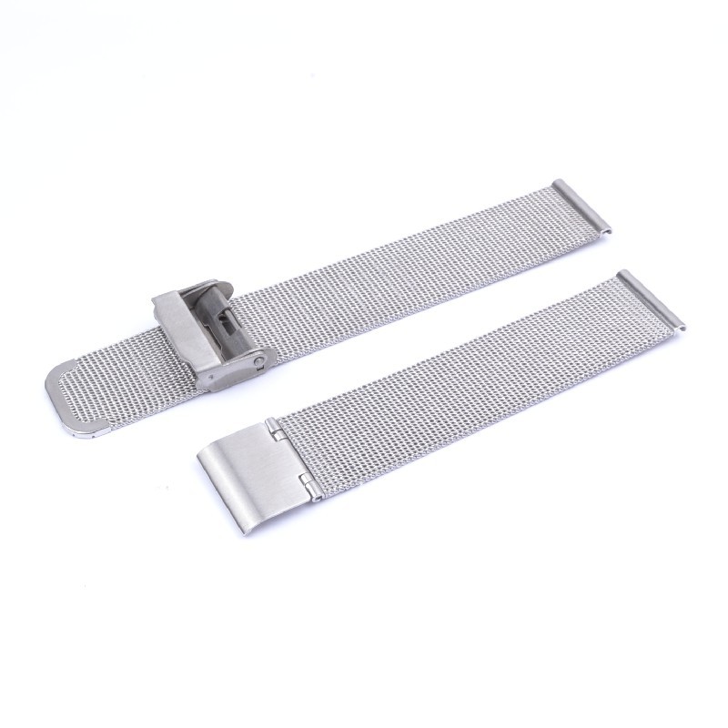 Schmidt Milanaise Uhrenarmband für Damen, Edelstahl, Silber, 16mm Anstoßbreite