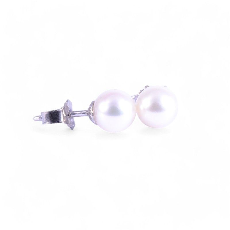 Schmidt Perlenohrringe 925 Silber, Süsswasserperlen 5,3mm, Damen, silber & weiß
