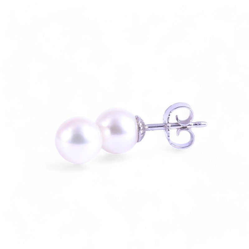 Schmidt Perlenohrring 925 Silber mit 7mm Süßwasserperlen, Damen, silber-weiß
