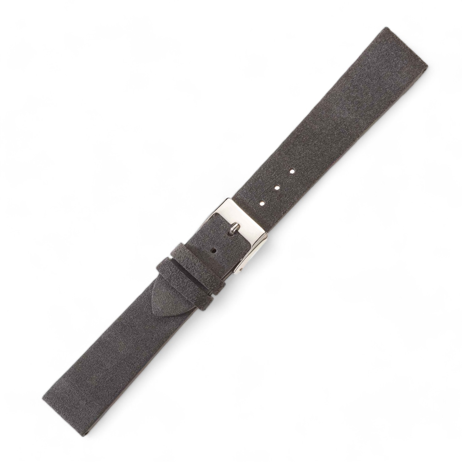 Schmidt Lederband Amrum, Velourleder grau, 18mm Anstoß, Unisex Uhrenarmband