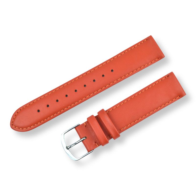 Schmidt Beach Orange Damen Uhrenarmband 18mm, Weiches Kalbleder, Matt