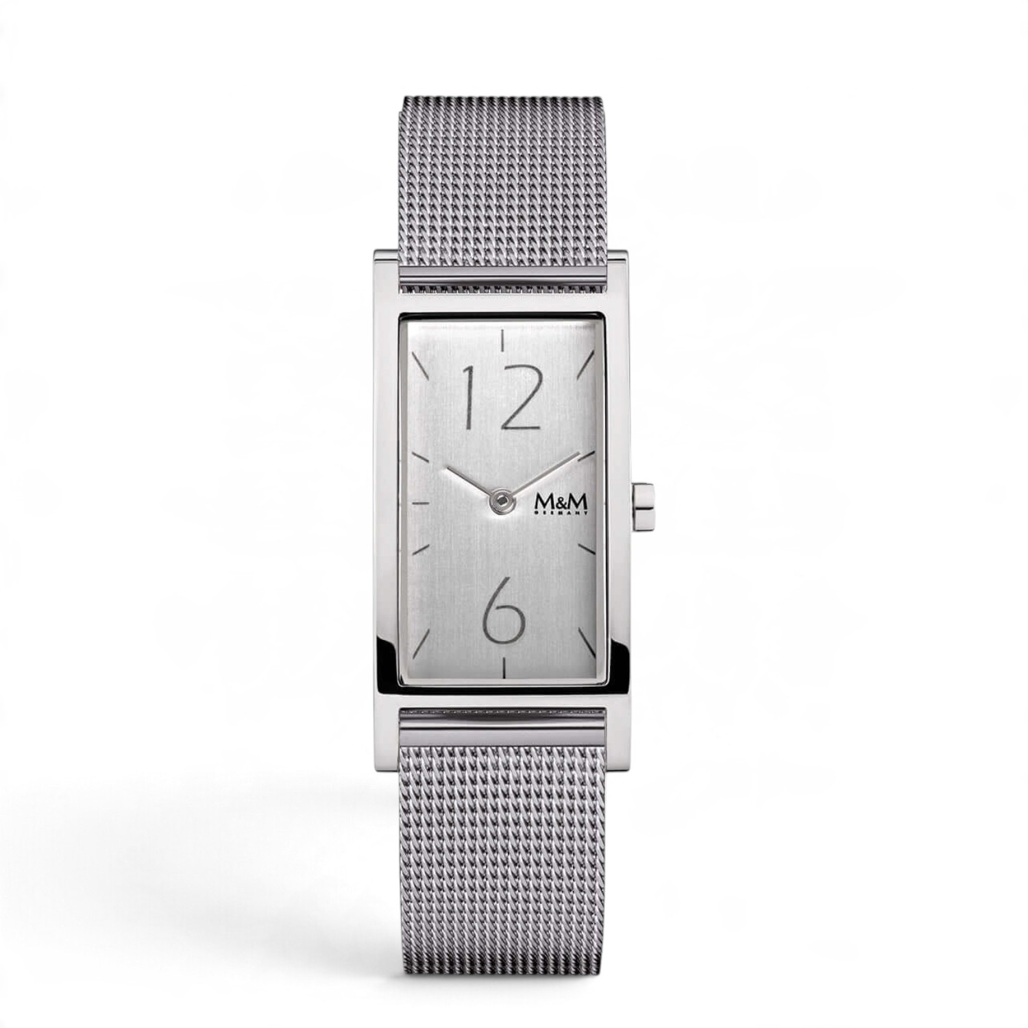 M&M Armbanduhr Banana Damen – Edelstahl silberfarben, Quarz-Analog, Mineralglas, 3 Bar