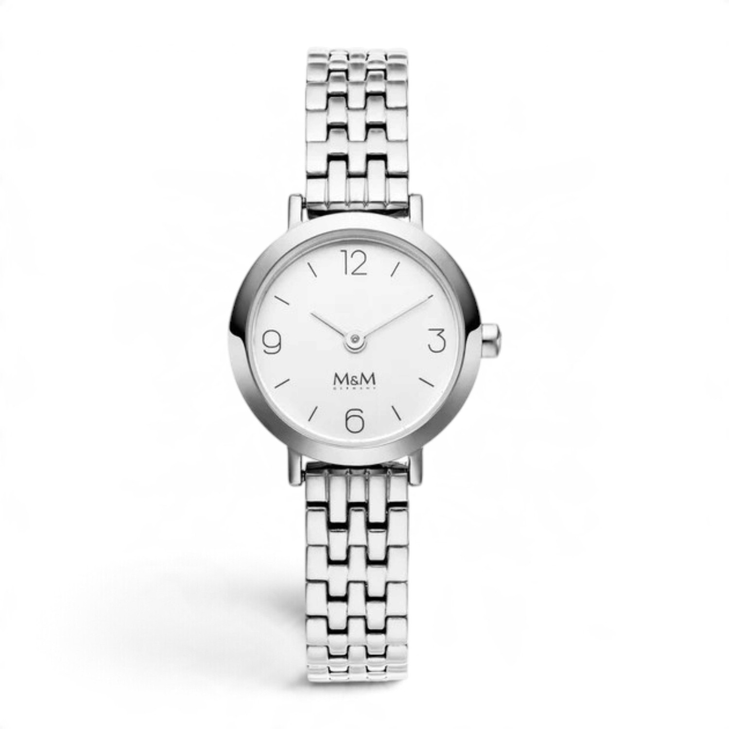 M&M Mini-M Damen-Armbanduhr 24 mm, Edelstahl silberfarben, Quarz-Analog, 3 Bar