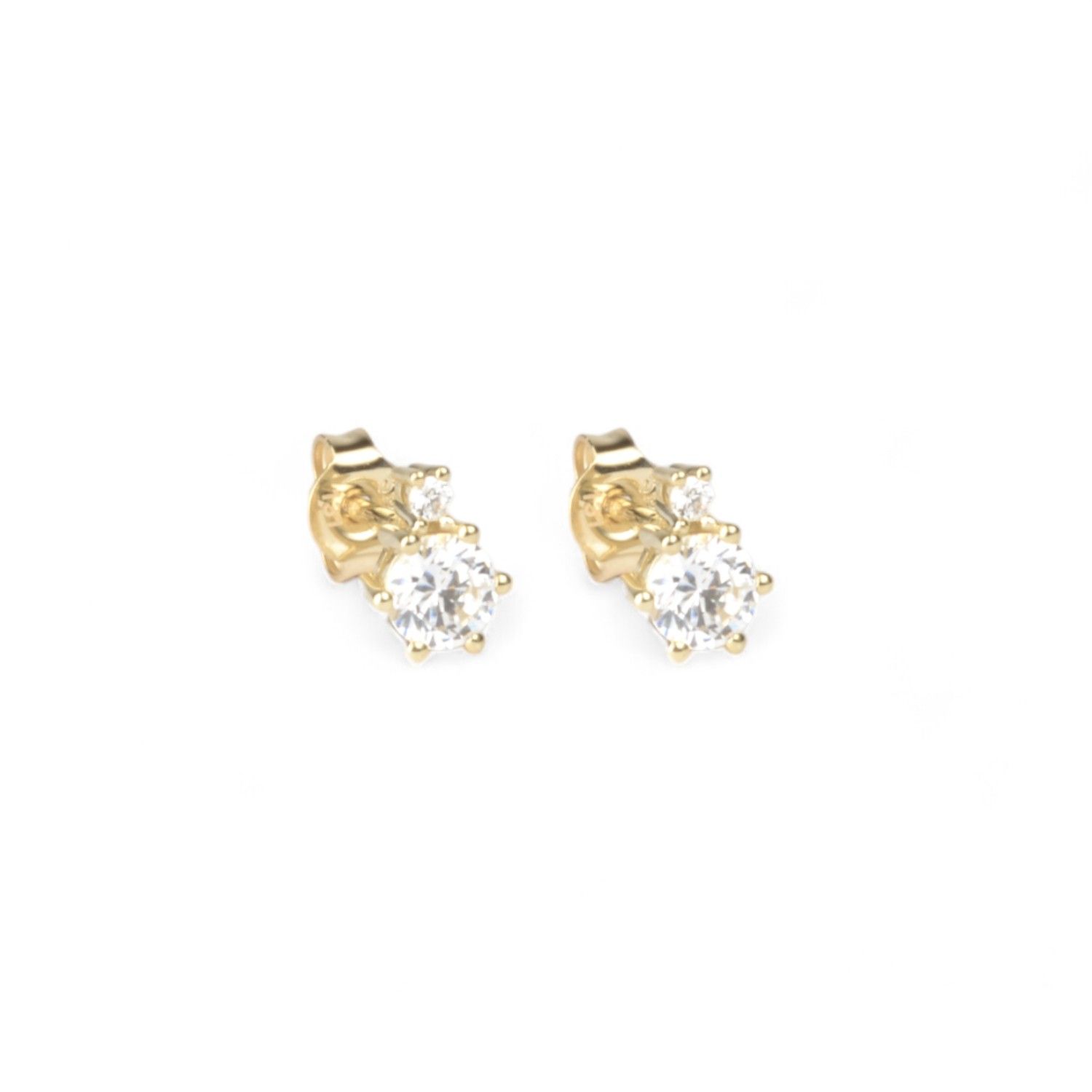 Schmidt Ohrstecker für Damen, 333 Gold, Zirkonia, 6.8x5.2mm, goldfarben