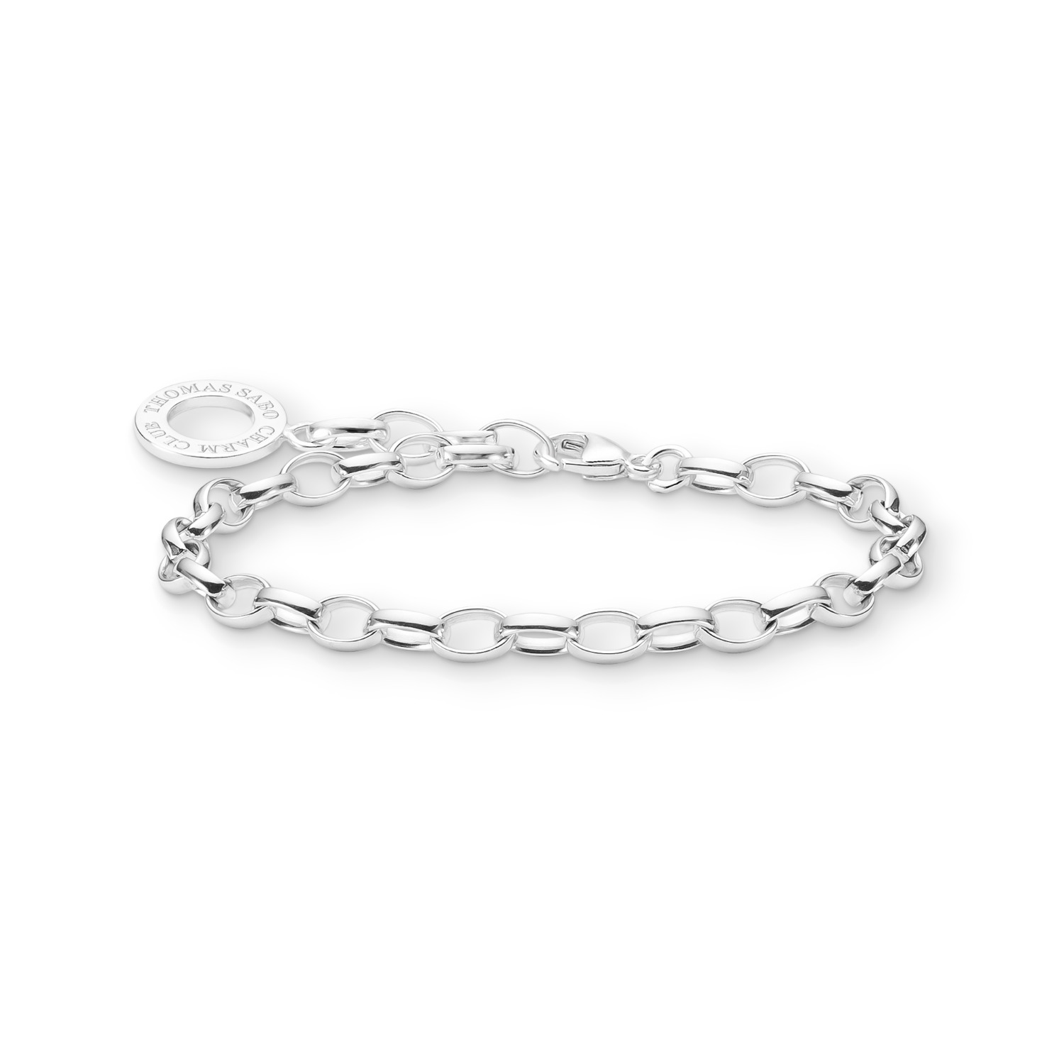 Thomas Sabo Charm-Armband L für Damen, 925 Silber, Kettenlänge 19,5cm, Farbe Silber
