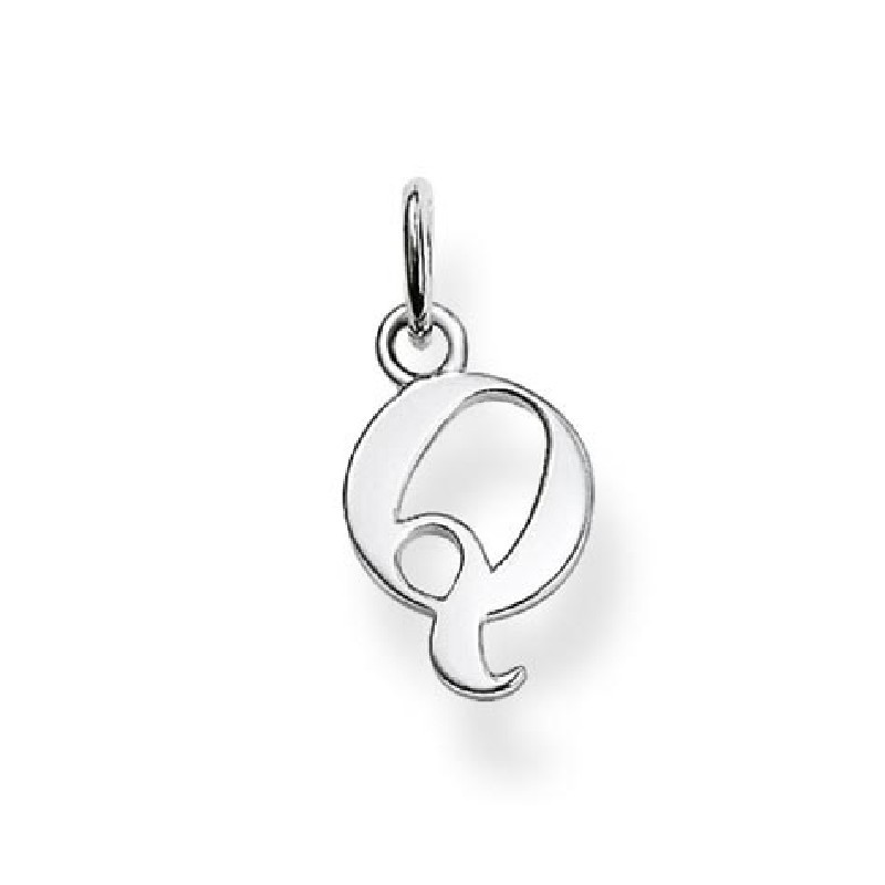Thomas Sabo Damen Anhänger Q, 925 Sterling Silber, Hauptfarbe Silber