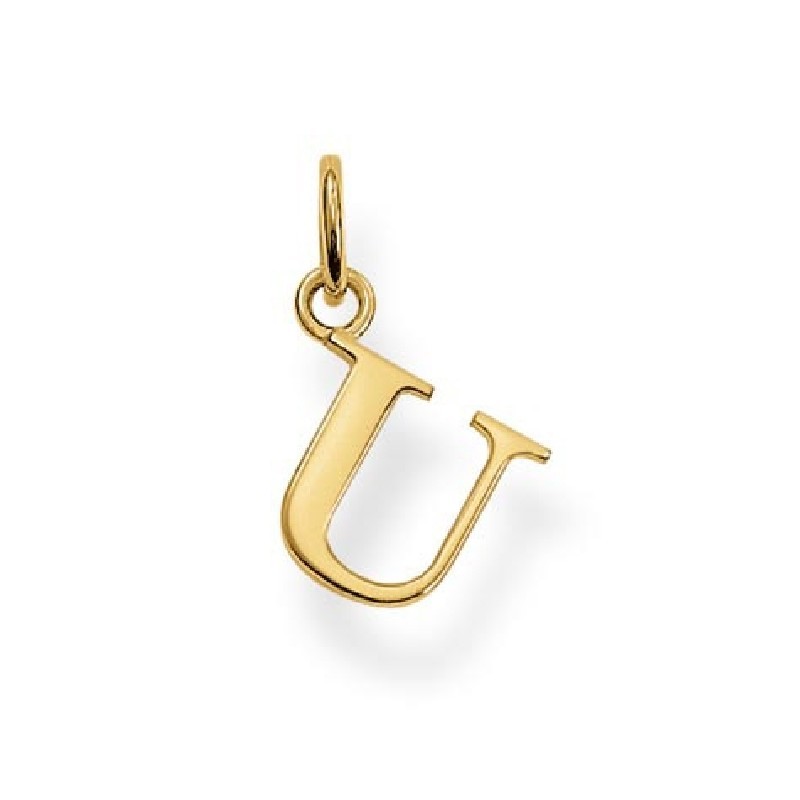 Thomas Sabo Anhänger U für Damen, 925 Silber vergoldet, gelb