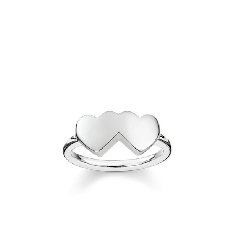 Thomas Sabo Damenring Herzchen 925 Silber, Größe 54, Hauptfarbe Silber
