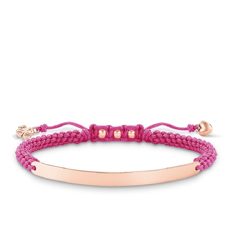 Thomas Sabo Damen Armband 925 Silber Roségold, 13-19 cm, Rosa Details