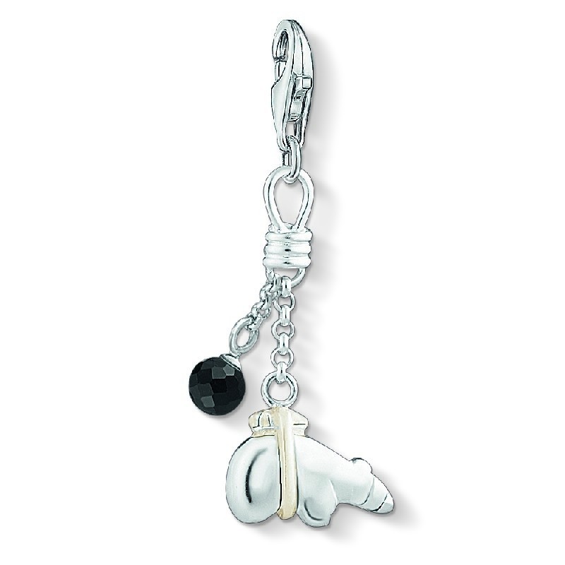 Thomas Sabo Charm-Anhänger Ethno Bär, 925 Silber, Damen, schwarz & silber