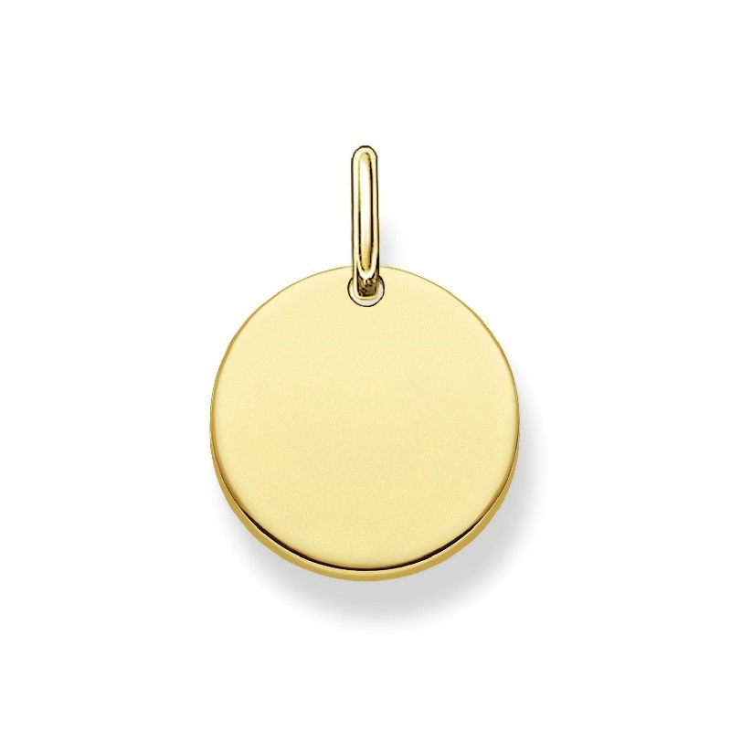 Thomas Sabo Anhänger für Damen, Gravur Platte in Gold, Silber vergoldet