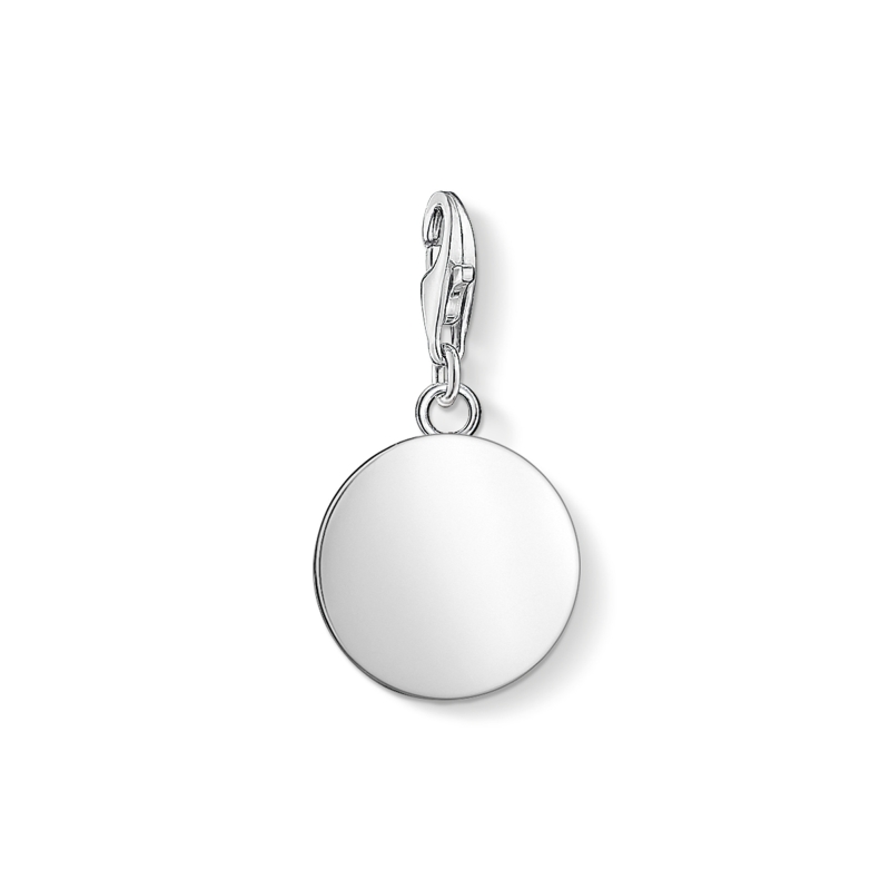 Thomas Sabo Charm-Anhänger Coin, 925 Silber, Ø 13mm, gravierbar, für Damen - silber