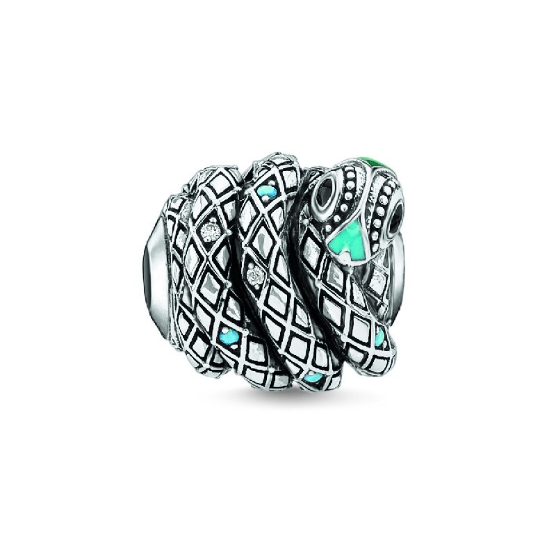 Thomas Sabo Bead Schlange Damen Armschmuck in Silber mit blauen Akzenten