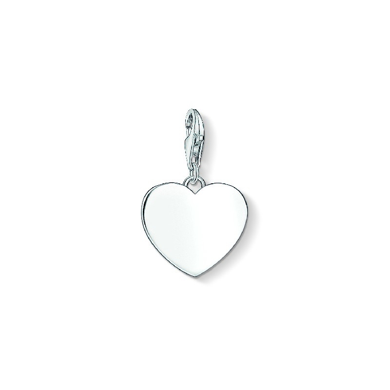 Thomas Sabo Charm-Anhänger Herz Gravurplatte für Damen, Silber