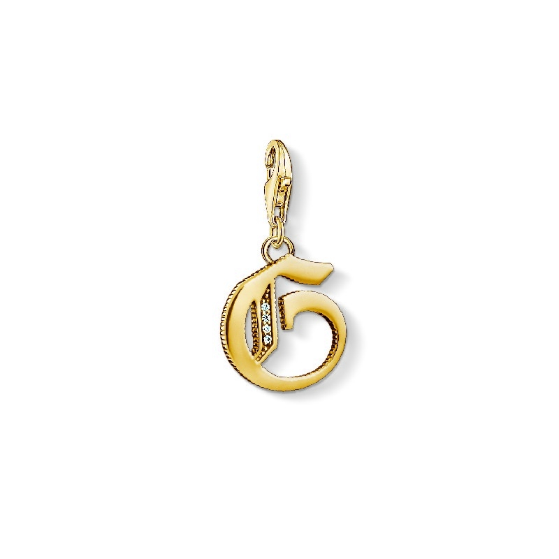 Thomas Sabo Charm-Anhänger G, Damen, vergoldetes Silber, gold