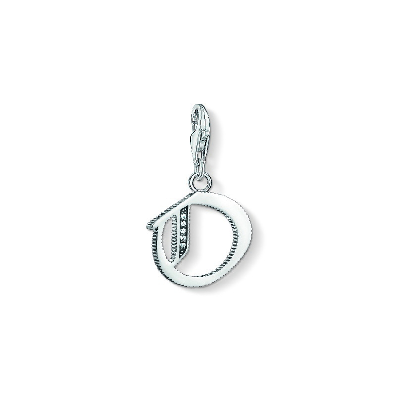 Thomas Sabo Charm-Anhänger D für Damen, 925 Silber mit Zirkonia – Silber