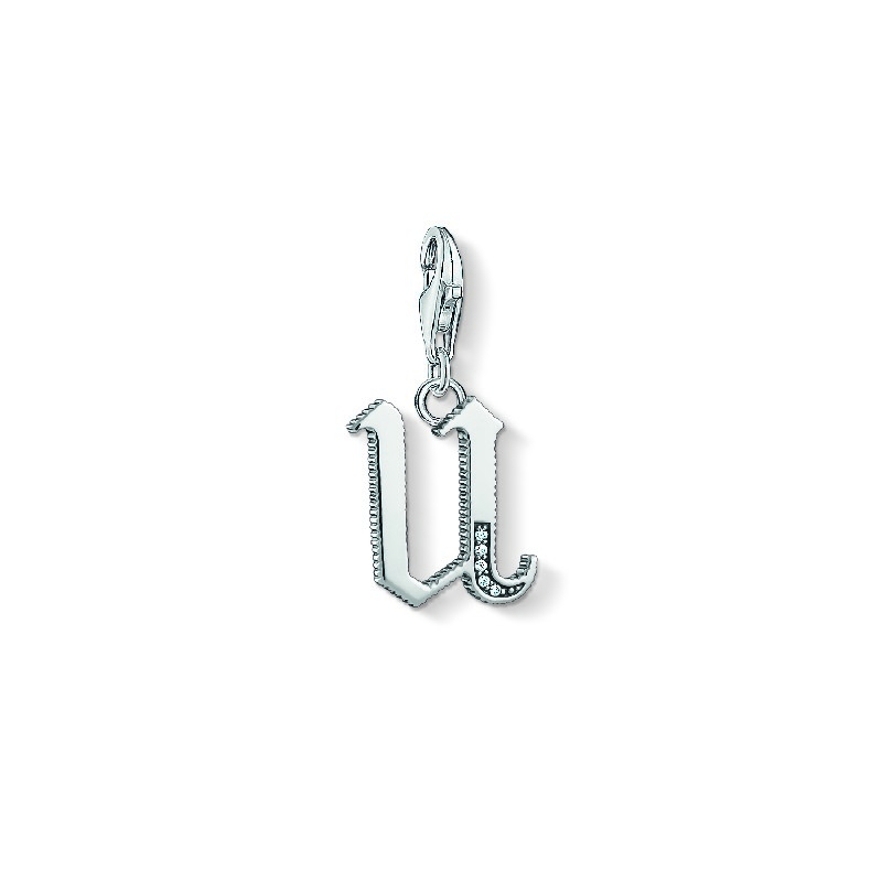Thomas Sabo Charm-Anhänger U, 925 Silber mit Zirkonia, Damen, silber