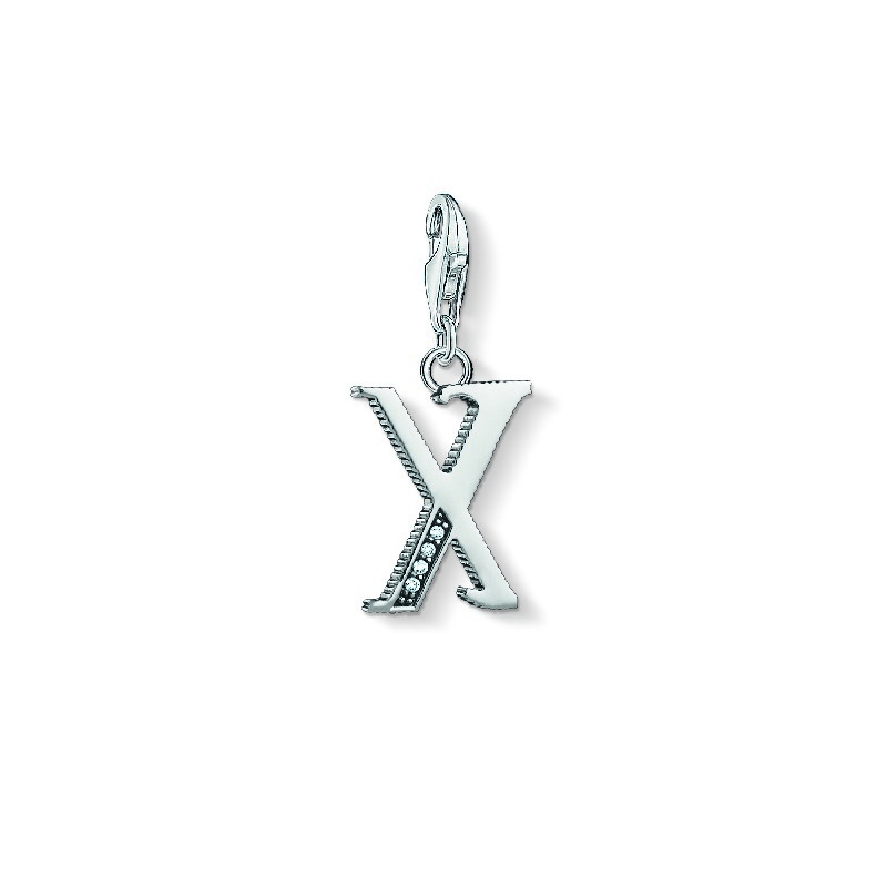 Thomas Sabo Charm-Anhänger X für Damen, 925 Silber mit Zirkonia, silberfarben