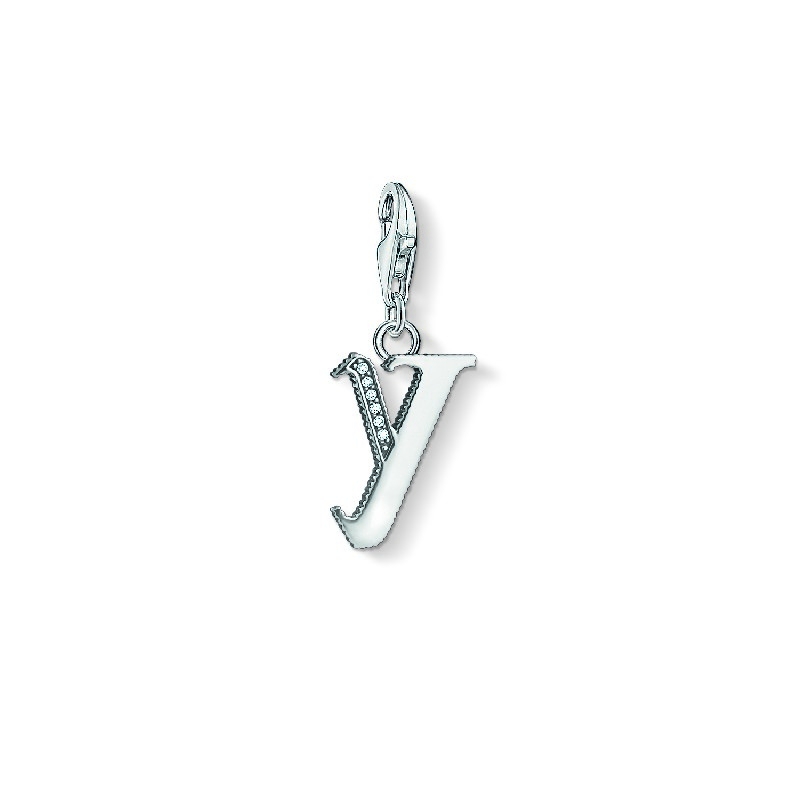 Thomas Sabo Charm-Anhänger Y 925 Silber mit Zirkonia für Damen, silber