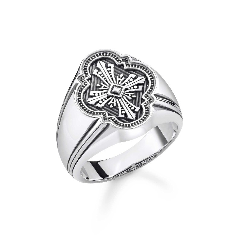 Thomas Sabo Damenring in Silber, Hauptfarbe Silber mit Grau, Ringgröße 56