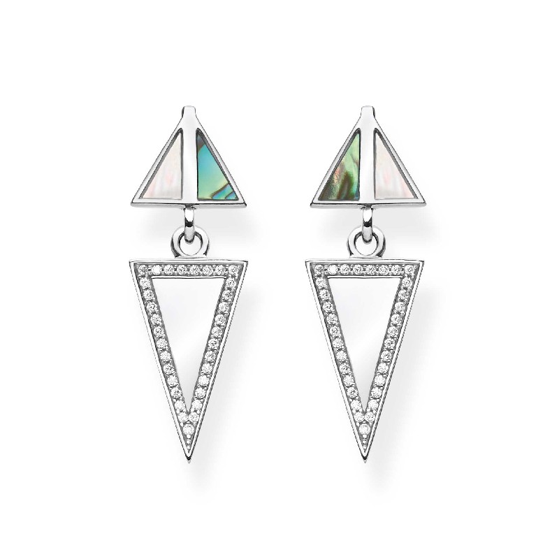 Thomas Sabo Damen Ohrstecker mit Perlmutt, Silber und Blau