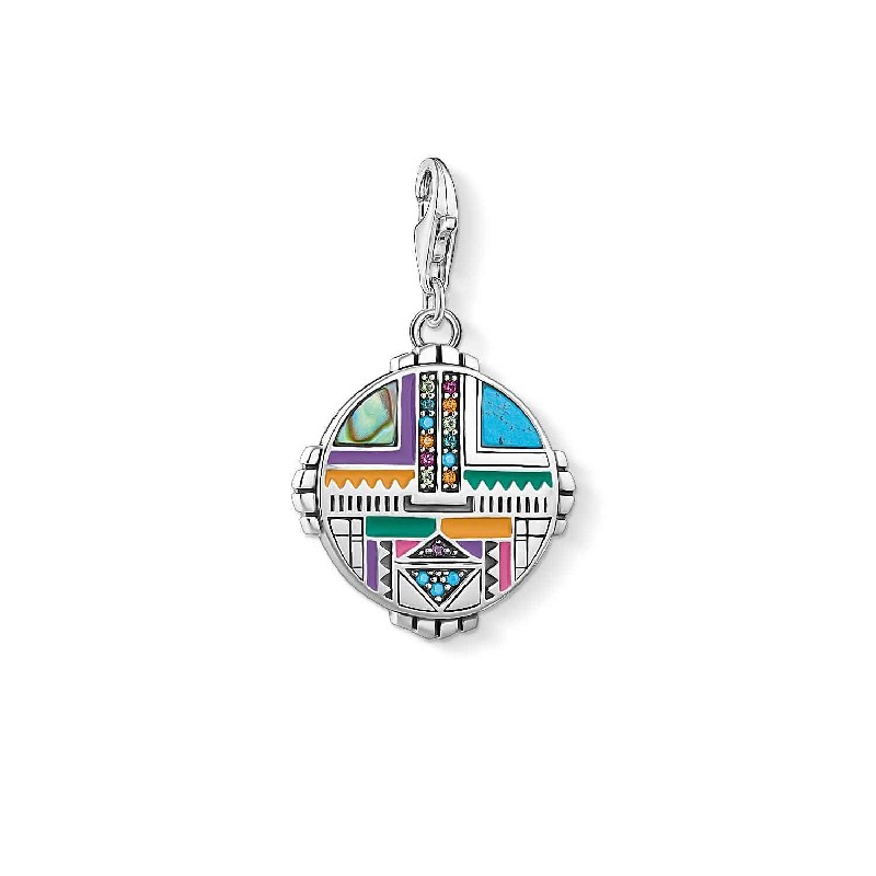 Thomas Sabo Charm-Anhänger Sonnensymbol für Damen, Silber mit Bunten Details