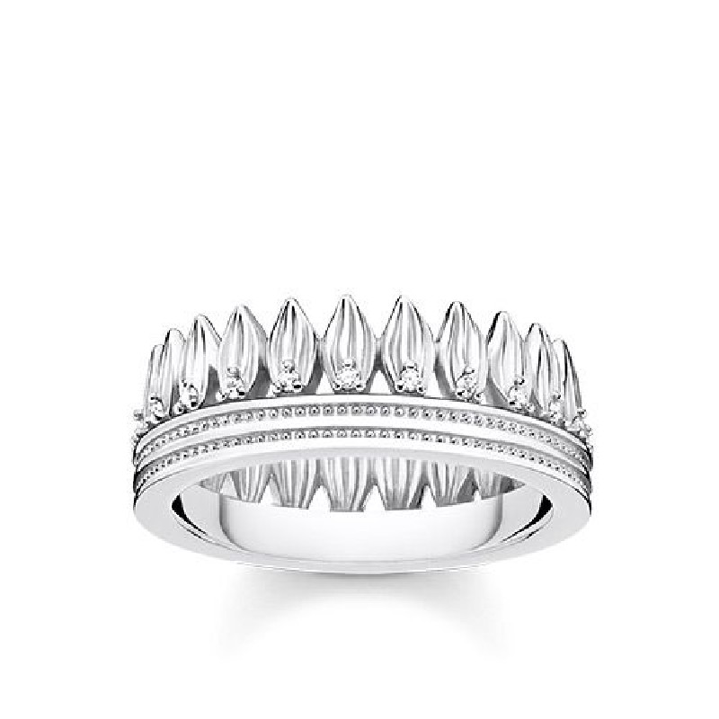 Thomas Sabo Damenring 925 Silber, Zirkonia, Größe 54, silberfarben