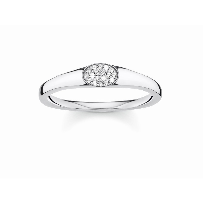 Thomas Sabo Damen Ring 925 Silber mit Zirkonia, Größe 54, Farbe Silber