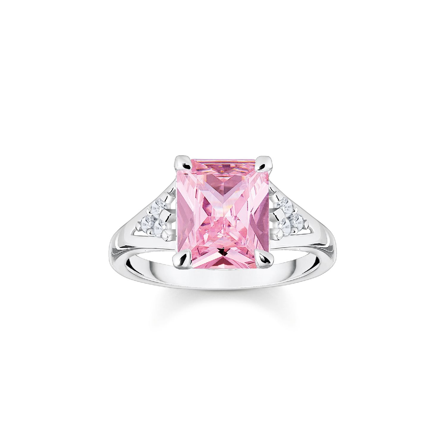 Ring mit pinken und weißen Steinen