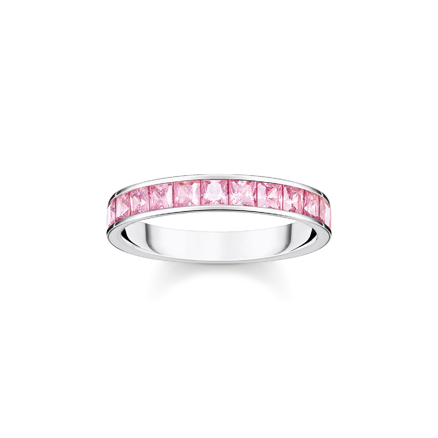 Ring mit pinken Steinen Pave