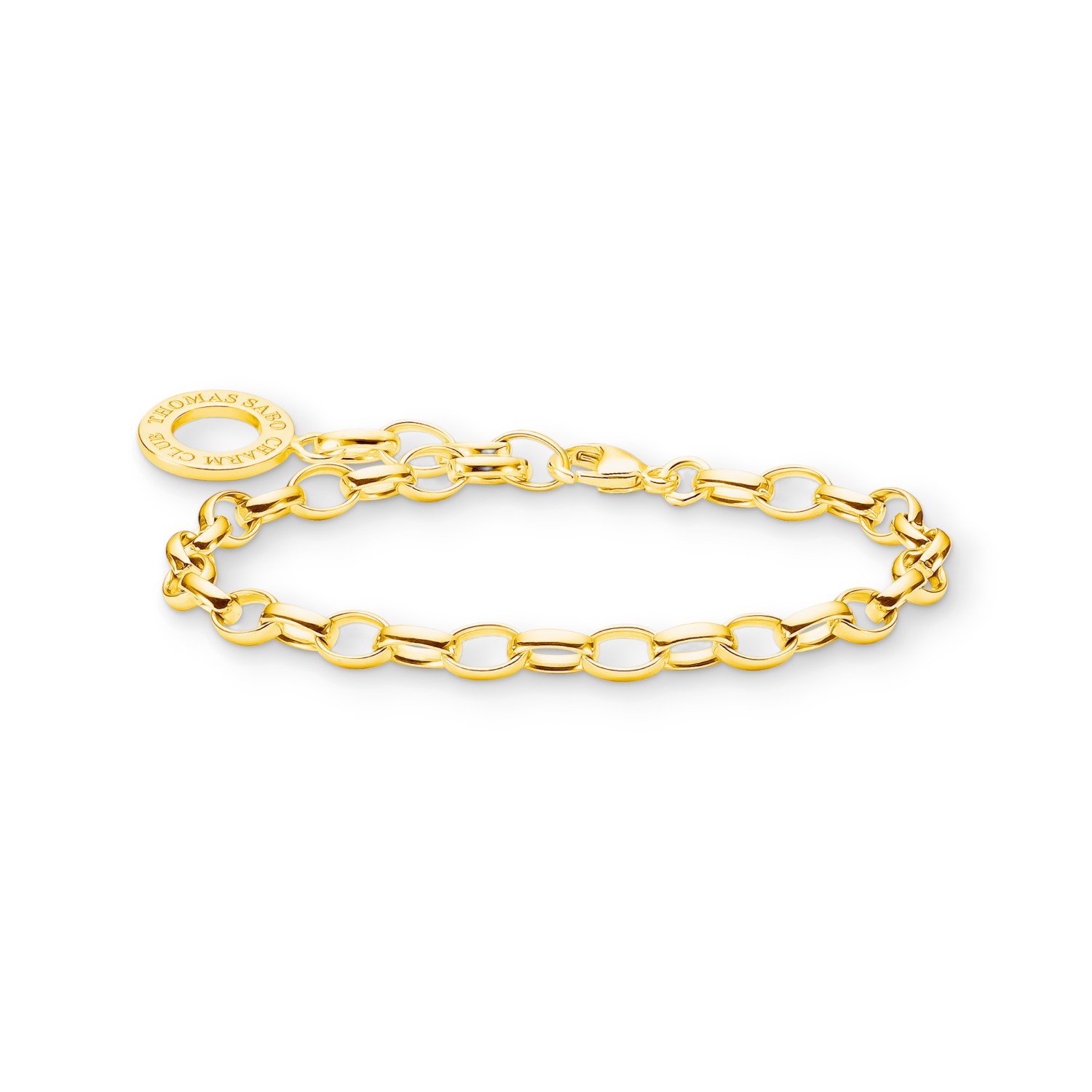 Thomas Sabo Damen Charm-Armband, 17cm, 925 Silber vergoldet, goldfarben