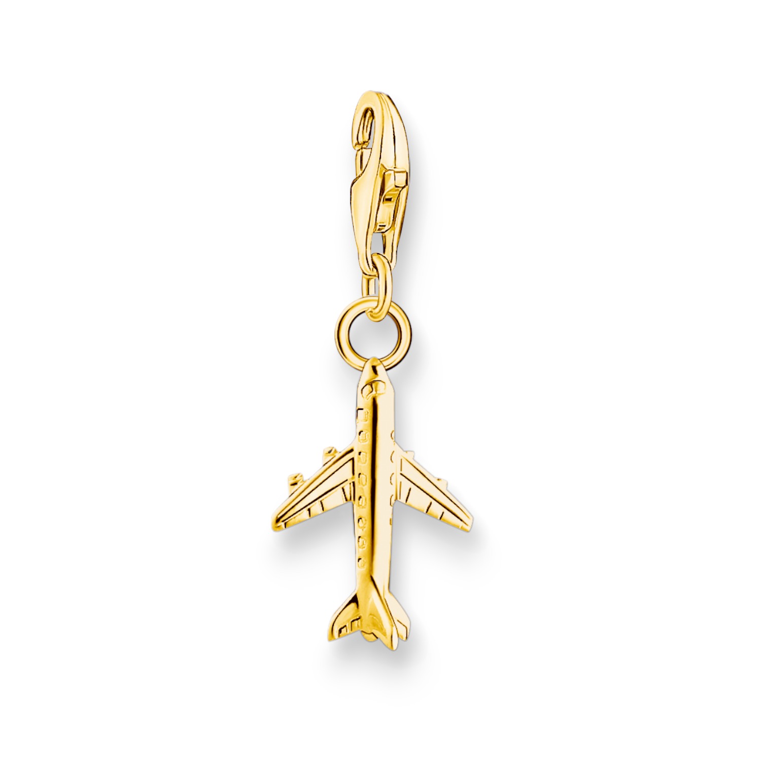 Thomas Sabo Charm Anhänger Flugzeug, Damen, 925 Silber vergoldet, 15,4*11mm