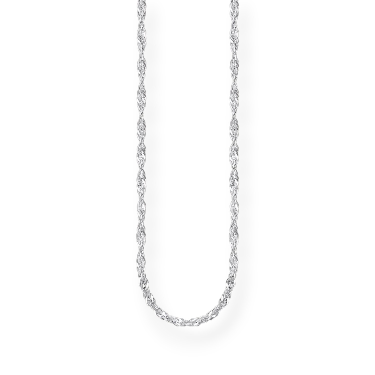 Thomas Sabo Damen Halskette Singapurketten-Design, Silber 925, 40cm/45cm, Ø 1,7mm