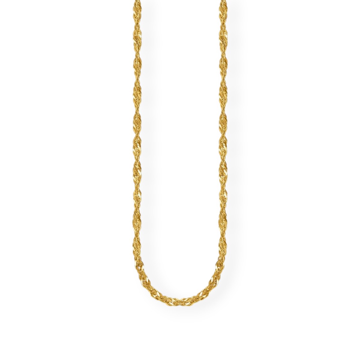Thomas Sabo Damen Halskette, Singapurketten-Design, 925 Silber vergoldet, 40/45cm