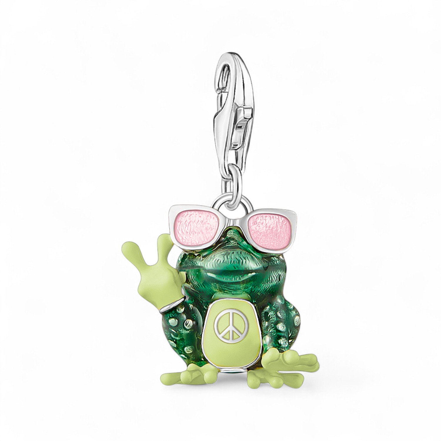 Thomas Sabo Charm-Anhänger Frosch, Damen, 925 Silber Zirkonia, Sonnenbrille