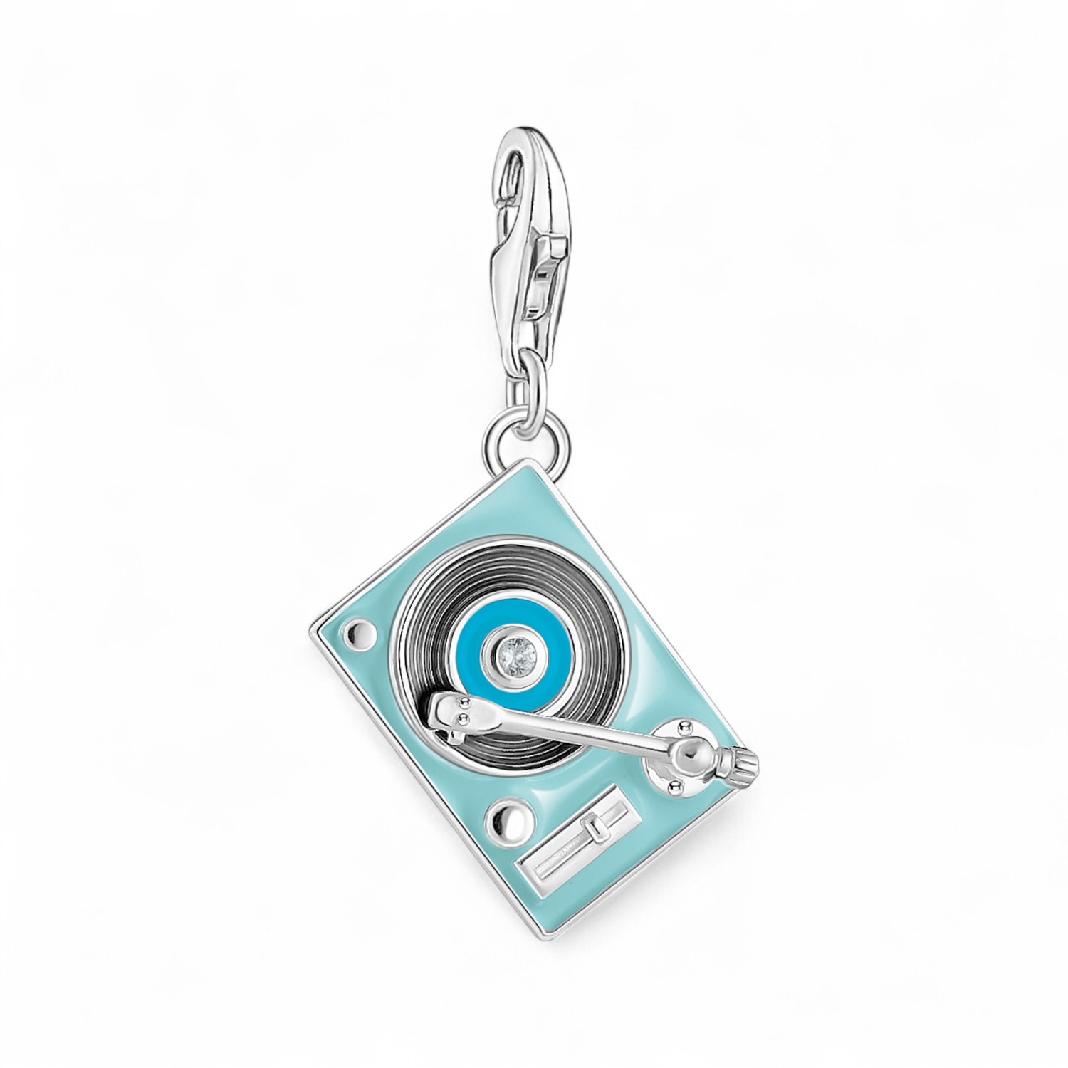 Thomas Sabo Charm-Anhänger Plattenspieler, 925 Silber, Zirkonia, "I love Music"