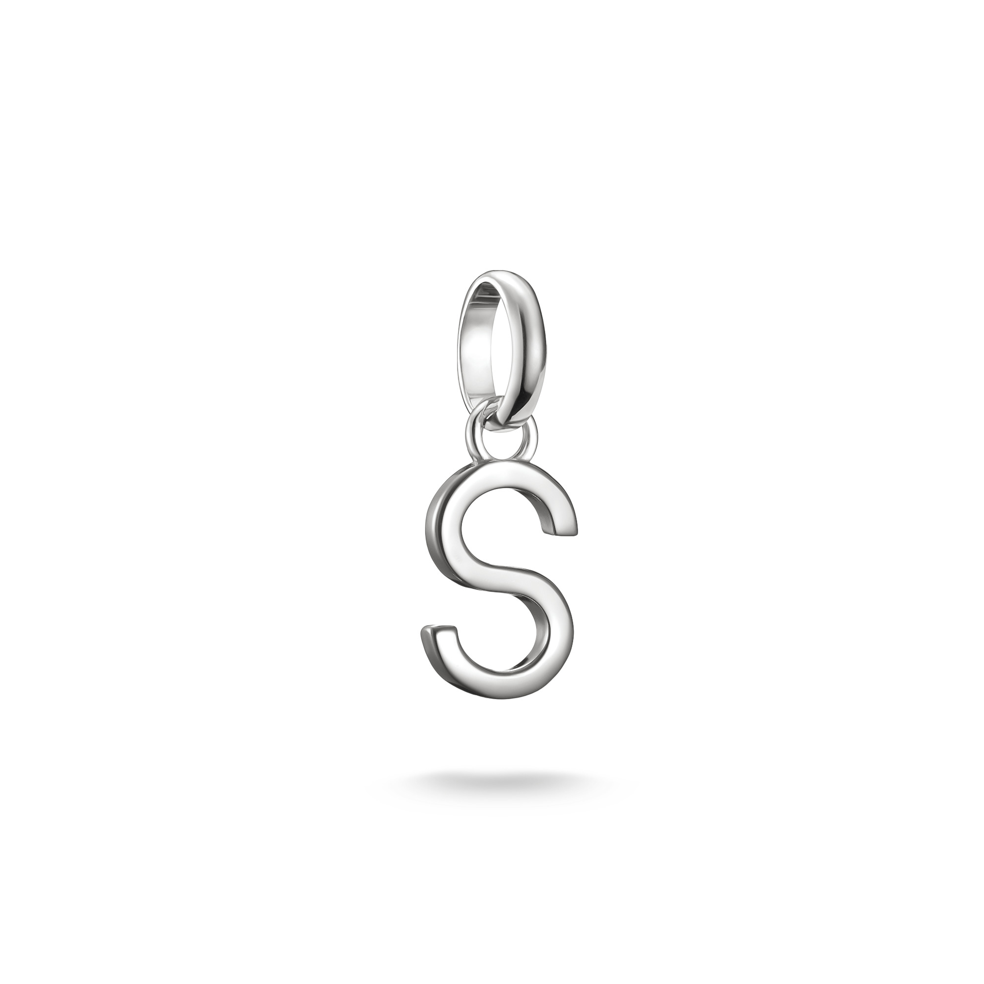 Thomas Sabo Charm-Anhänger Buchstabe S, 925 Silber, 18x7mm, Unisex, Silberfarben
