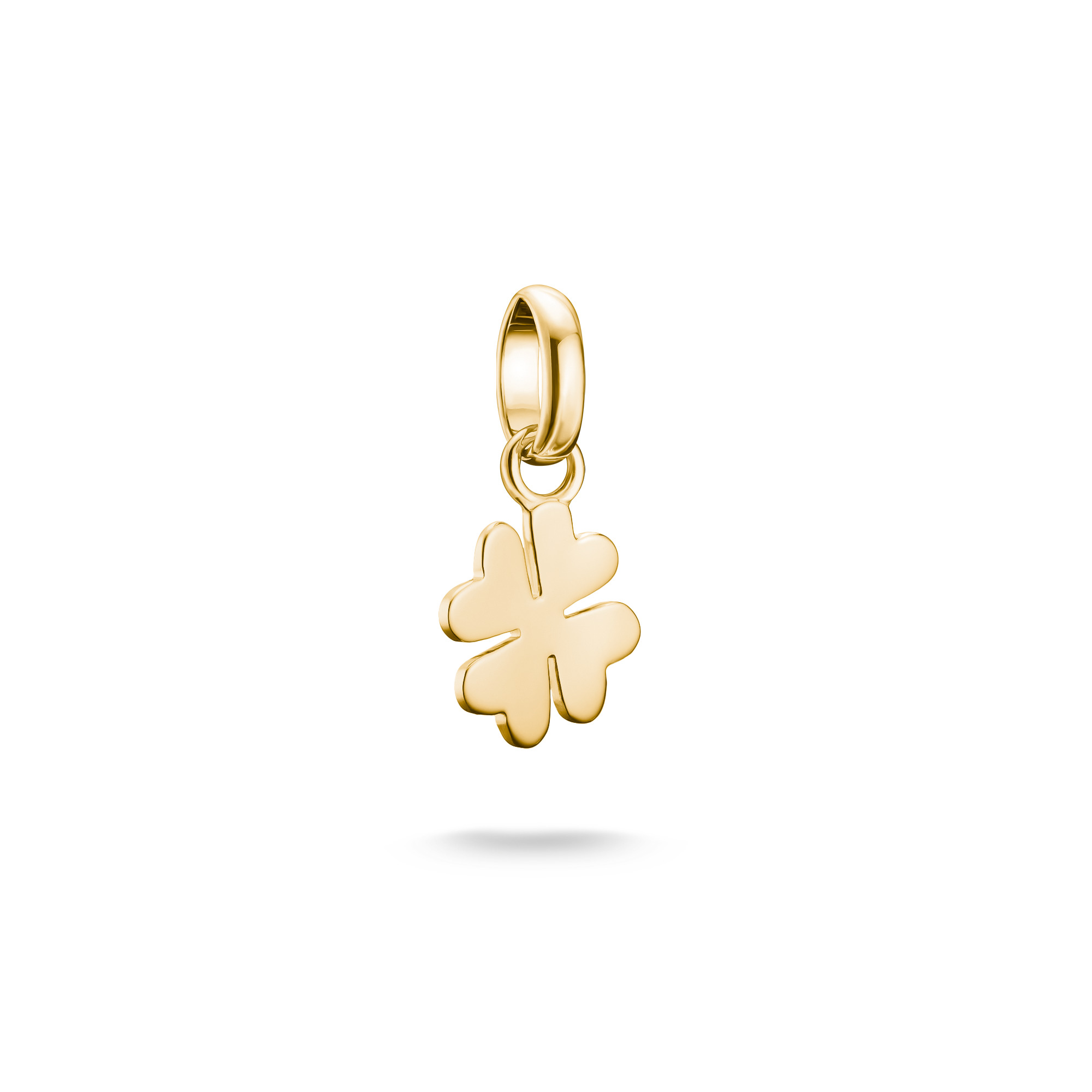Thomas Sabo Charm-Anhänger Glücksklee, 925 Silber vergoldet, 16,5x9mm, gold