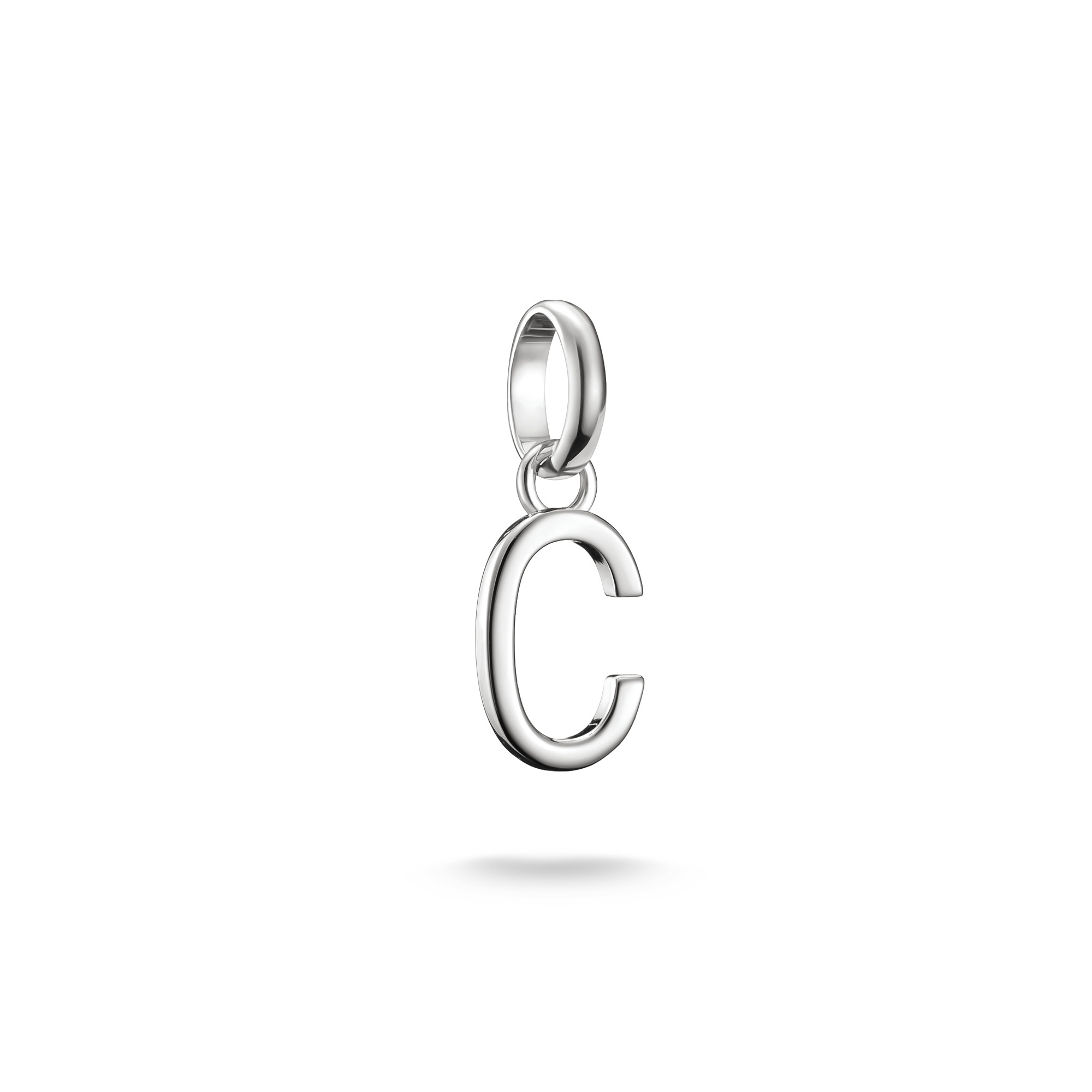 Thomas Sabo Charm-Anhänger Buchstabe C, 925 Silber, 18x7mm, Unisex, Silberfarben
