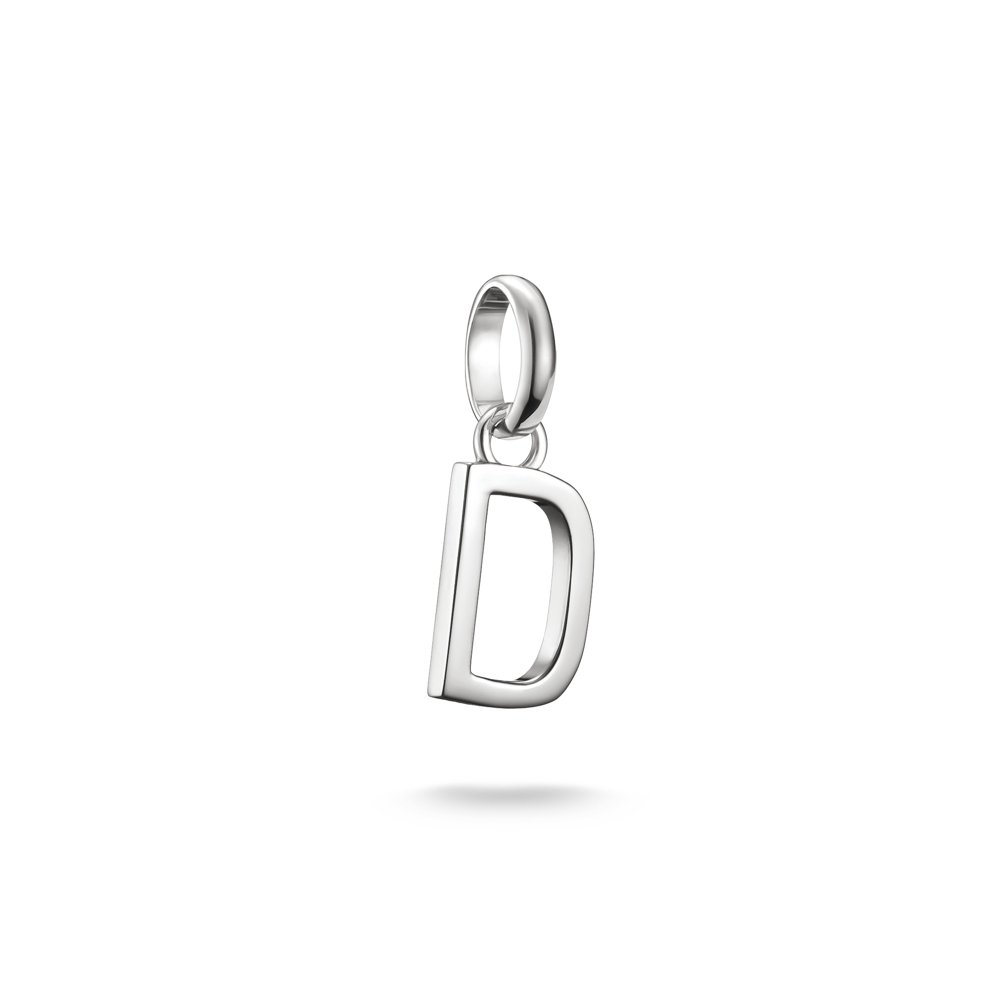 Thomas Sabo Charm-Anhänger Buchstabe D, 925 Silber, 18x7mm, silberfarben