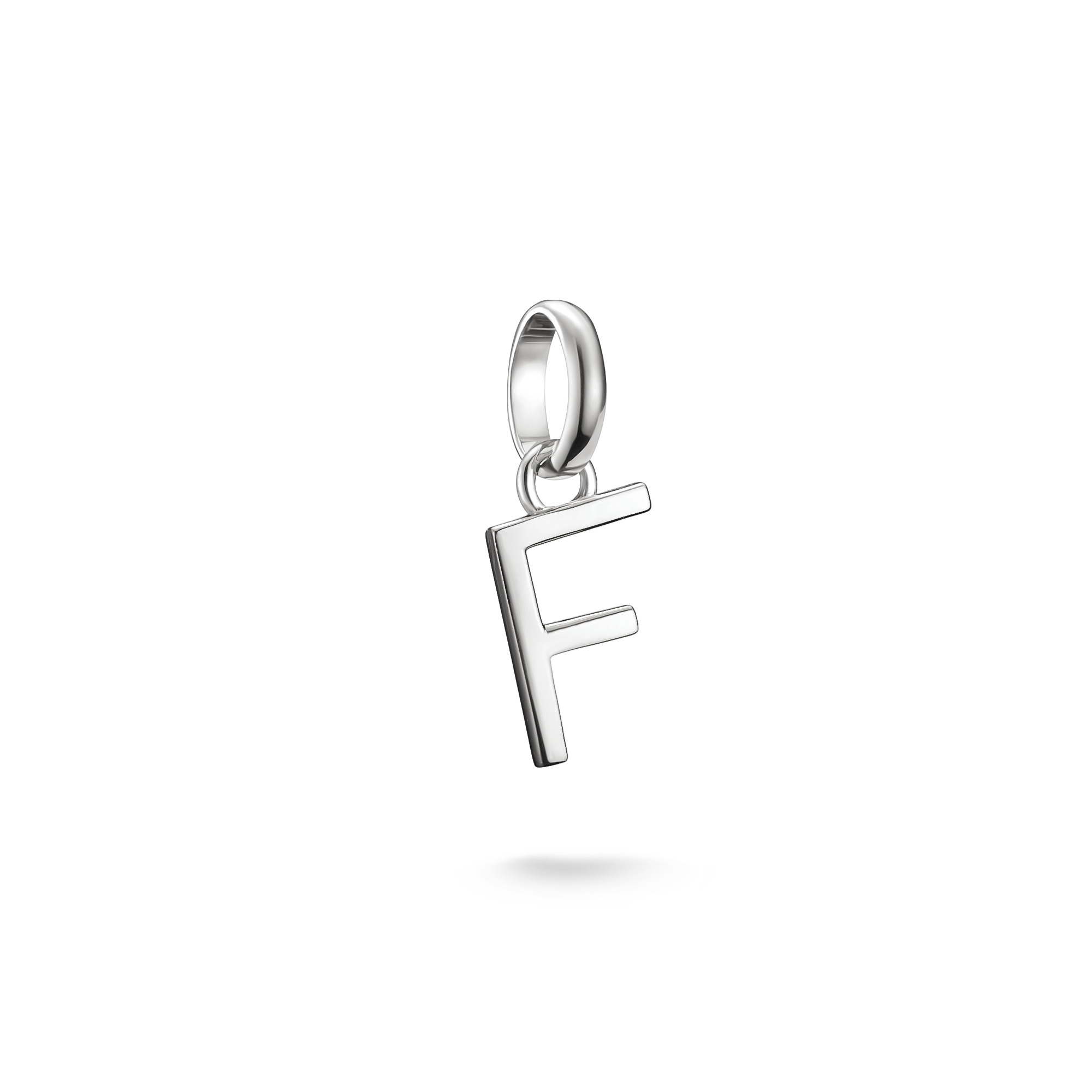 Thomas Sabo Charm-Anhänger Buchstabe F, 925 Silber, 18x7mm, Unisex, silber