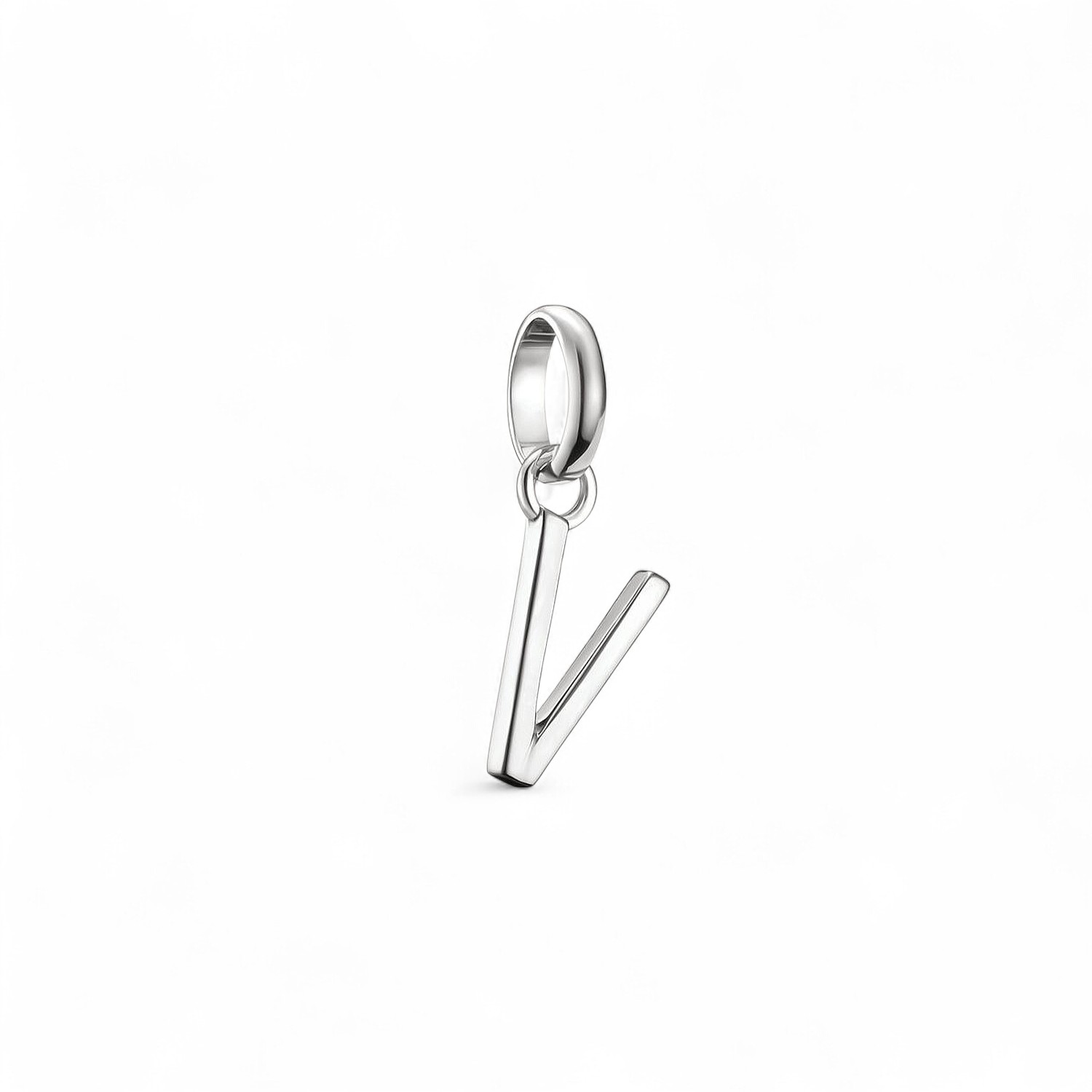 Thomas Sabo Charm Buchstabe V Anhänger, 925 Recyceltes Silber, 18x7mm, Damen
