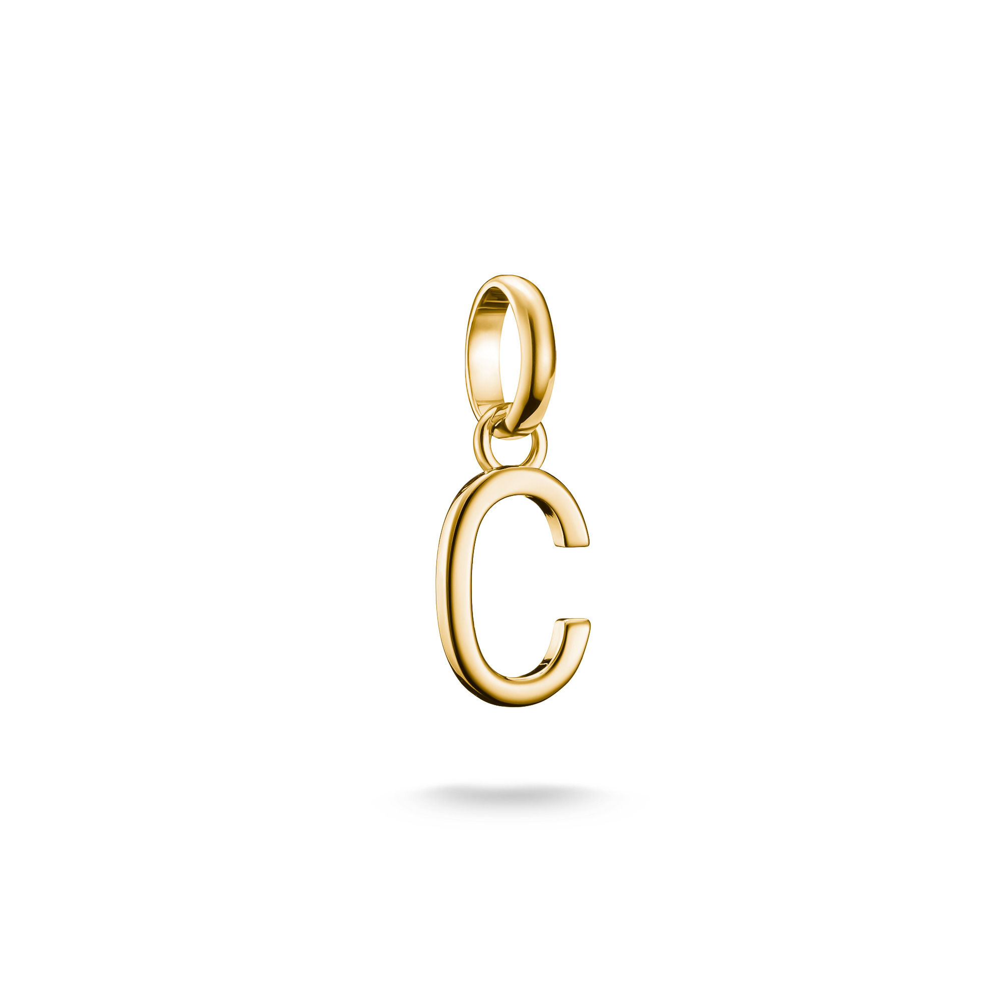Thomas Sabo Charm-Anhänger Buchstabe C, 925 Silber vergoldet, 18x7mm, gold