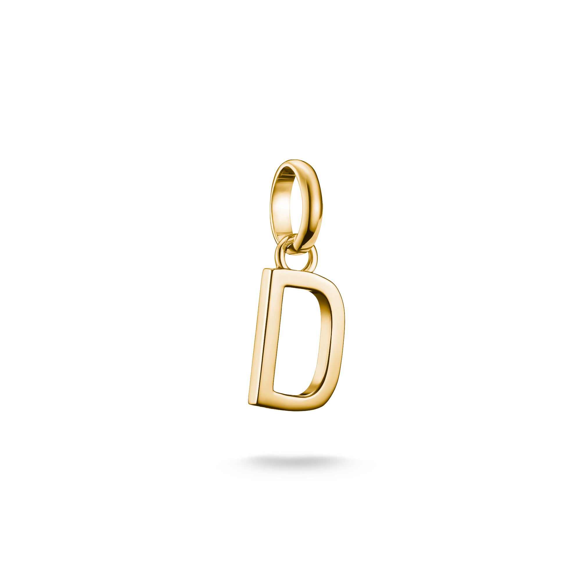 Thomas Sabo Charm-Anhänger Buchstabe D, 925er Silber vergoldet, 18x7mm, gold
