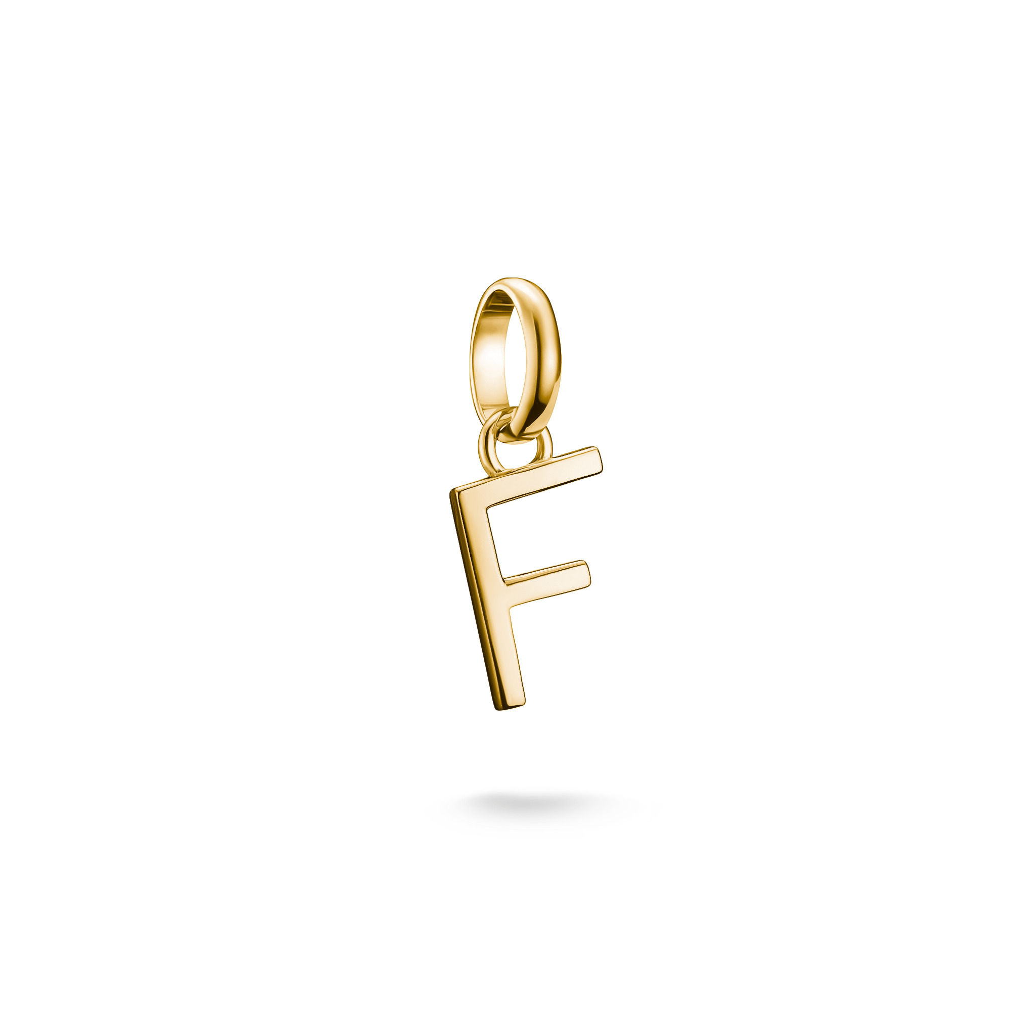 Thomas Sabo Charm-Anhänger Buchstabe F, 925 Silber vergoldet, 18x7mm, unisex