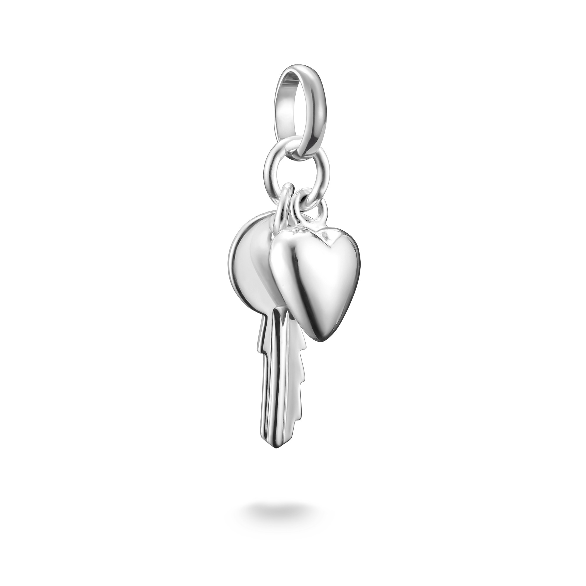 Thomas Sabo Charm-Anhänger Schlüssel mit Herz, 925 Silber, 22x8mm, Unisex