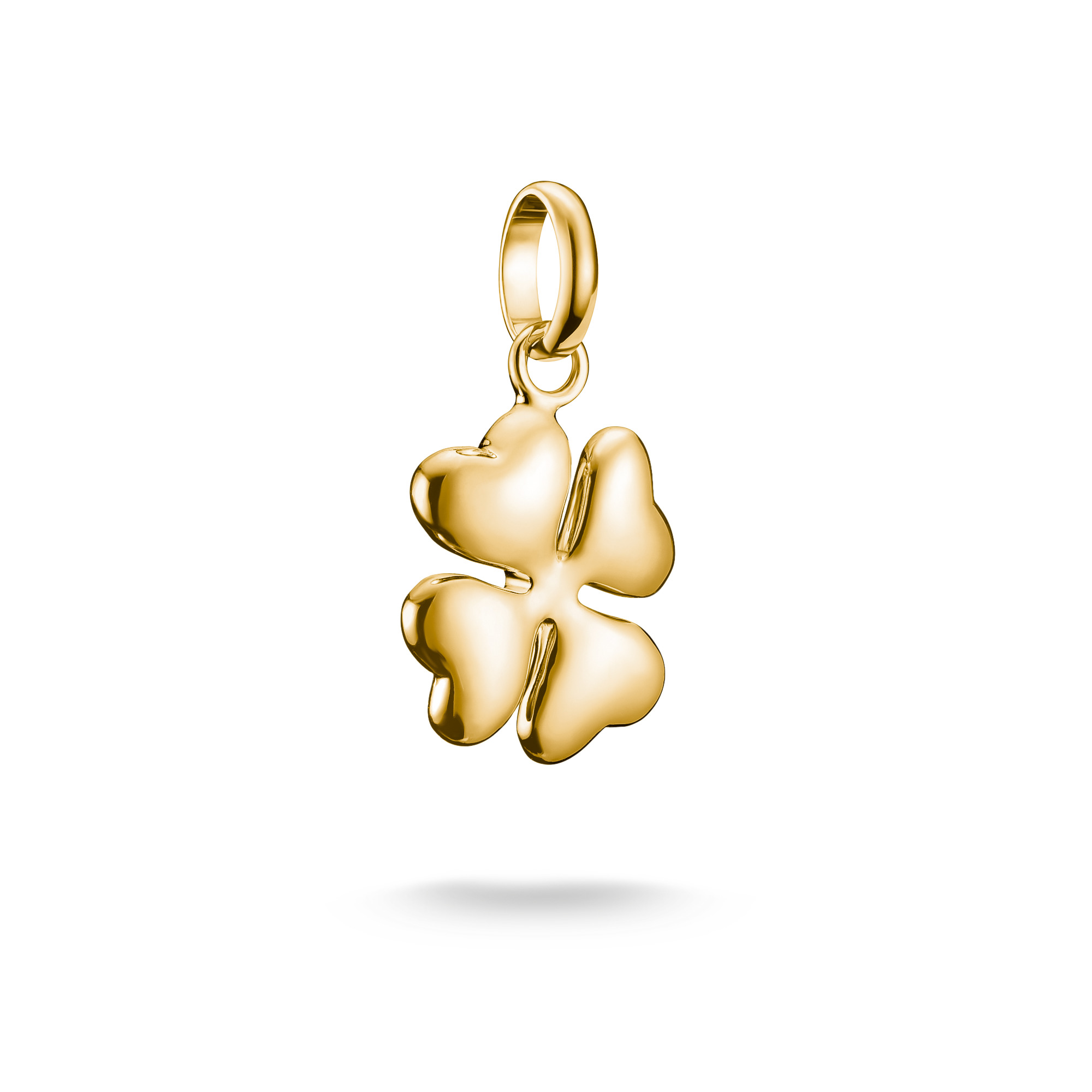 Thomas Sabo Charm-Anhänger Glücksklee 3D, 925 Silber vergoldet, 22x13mm