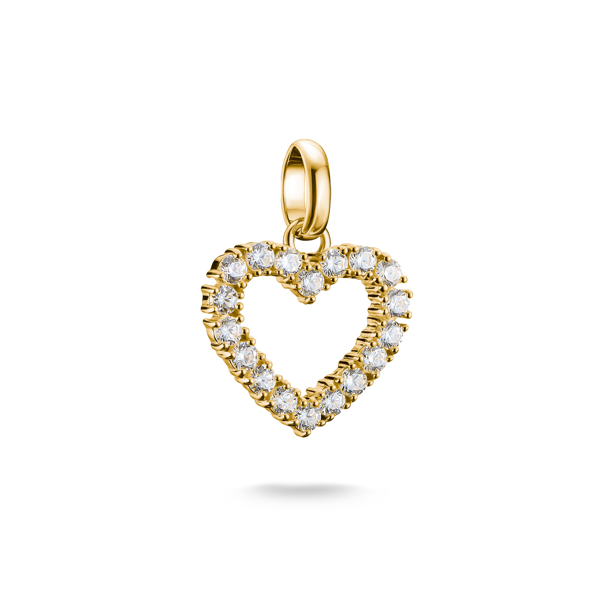 Thomas Sabo Charm-Anhänger Herz, 925 Silber vergoldet, Zirkonia, 20x15mm