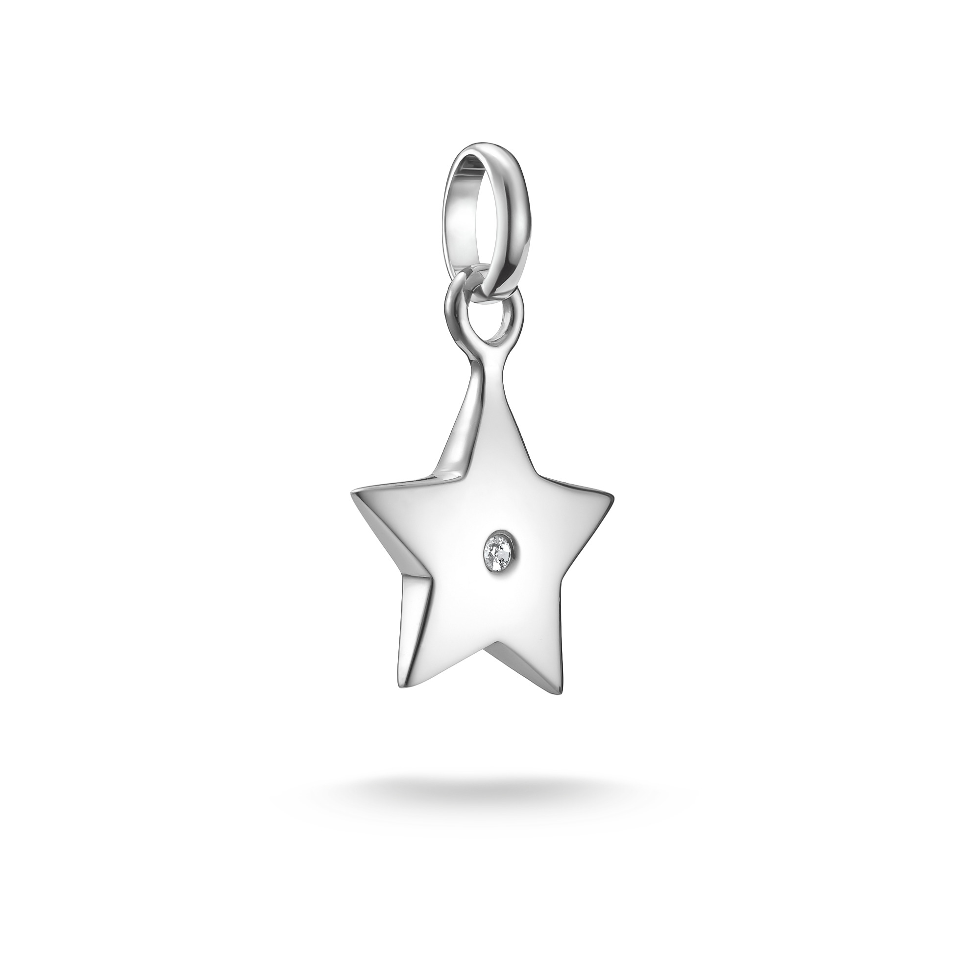 Thomas Sabo Charm-Anhänger Stern, Silber 925, Zirkonia, 22,5x14mm - Unisex